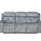 83" Gray Velvet And Black Sofa By Homeroots | Sofas | Modishstore