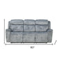 83" Gray Velvet And Black Sofa By Homeroots
