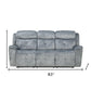 83" Gray Velvet And Black Sofa By Homeroots | Sofas | Modishstore - 4