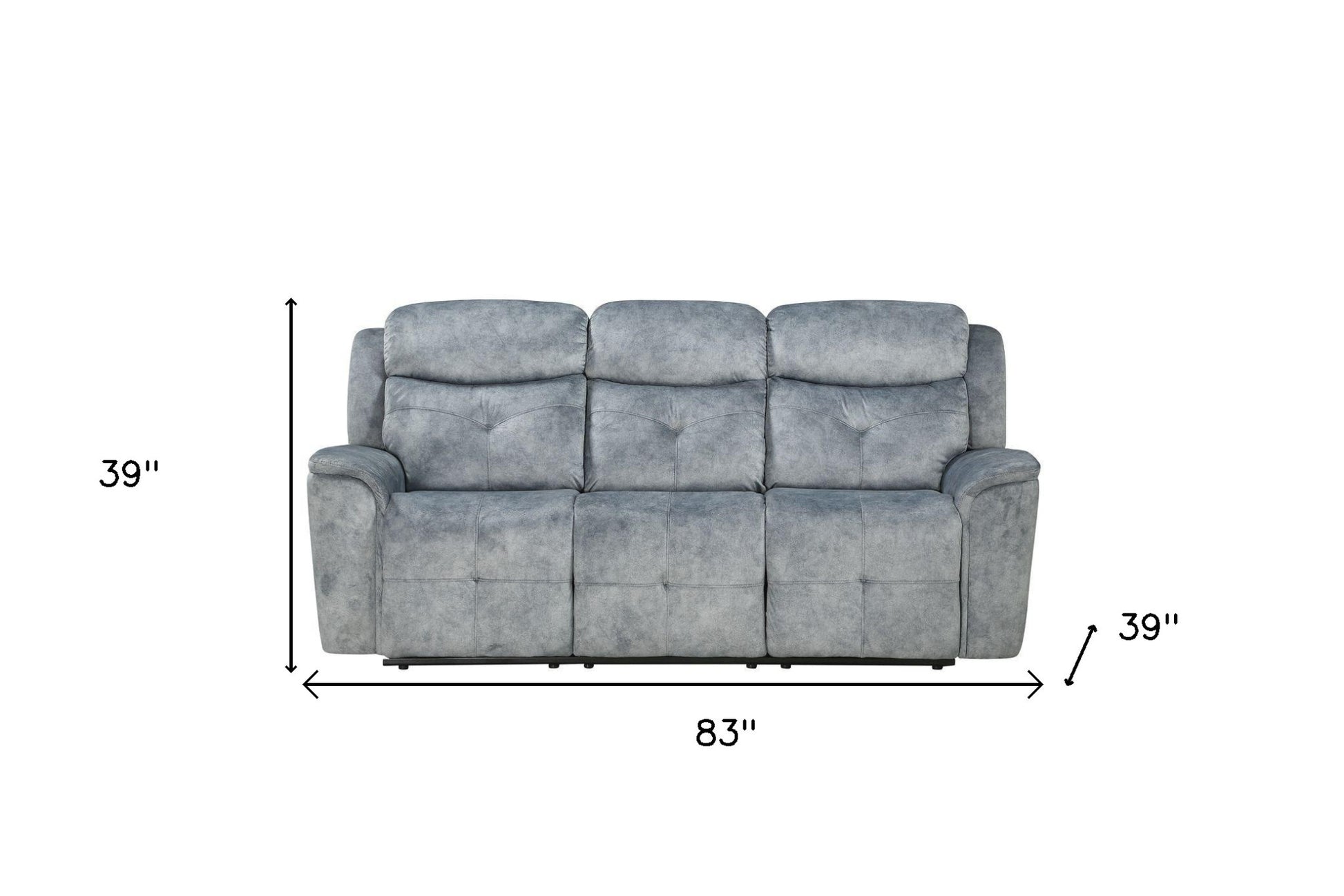 83" Gray Velvet And Black Sofa By Homeroots | Sofas | Modishstore - 4
