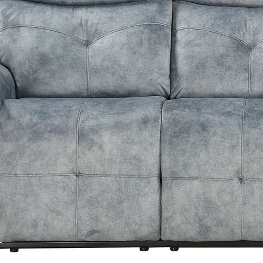 83" Gray Velvet And Black Sofa By Homeroots | Sofas | Modishstore - 2