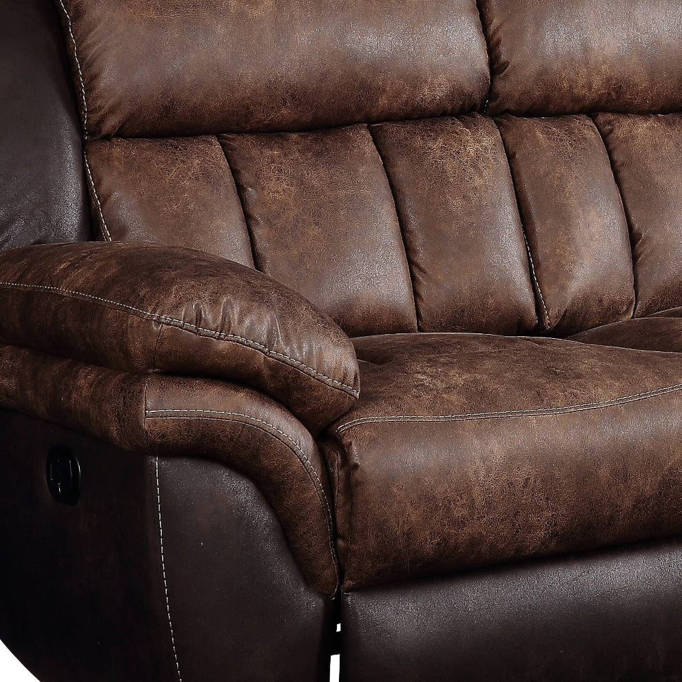 91" Espresso Microfiber And Black Sofa By Homeroots | Sofas | Modishstore - 3