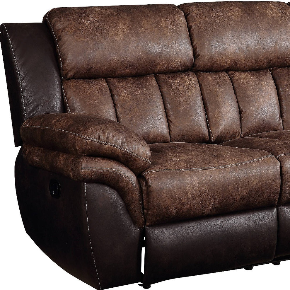 91" Espresso Microfiber And Black Sofa By Homeroots | Sofas | Modishstore - 4