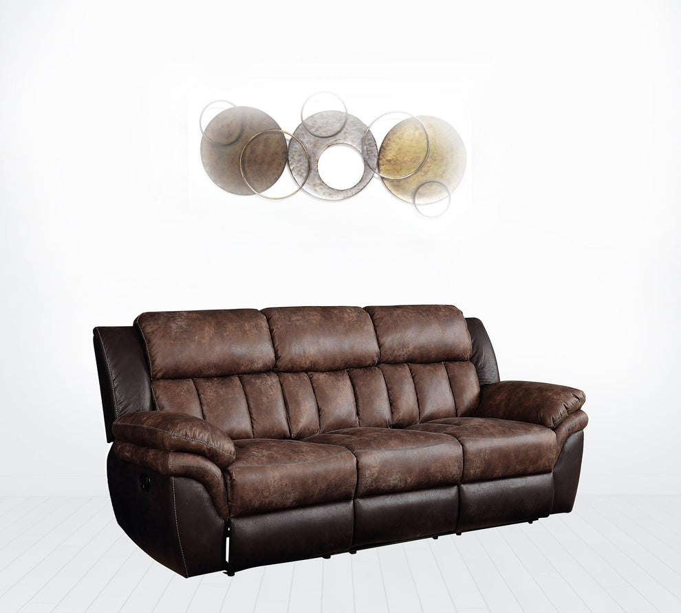 91" Espresso Microfiber And Black Sofa By Homeroots | Sofas | Modishstore - 2