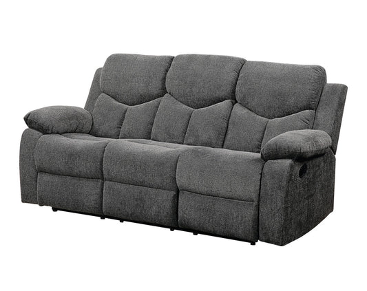 82" Gray Chenille And Black Sofa By Homeroots