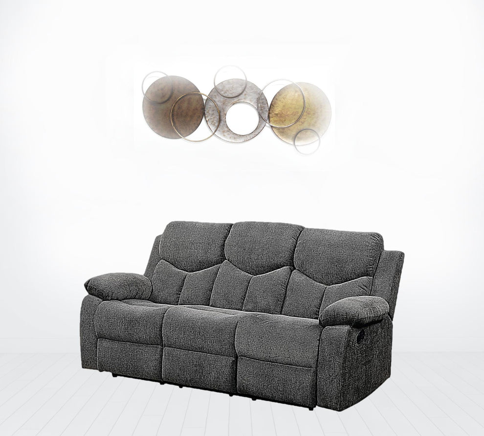 82" Gray Chenille And Black Sofa By Homeroots | Sofas | Modishstore - 2