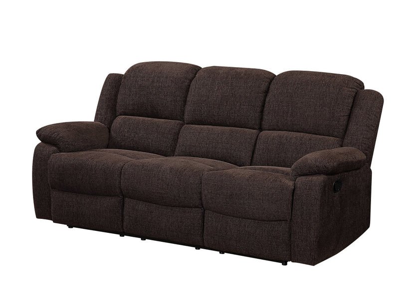 79" Brown Chenille And Black Sofa By Homeroots | Sofas | Modishstore