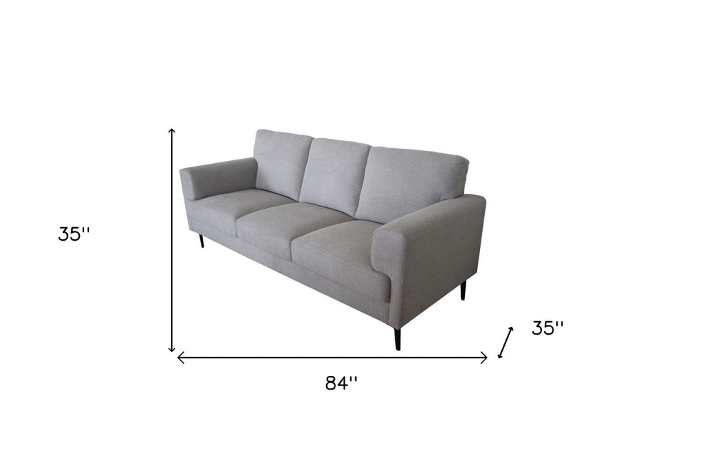 84" Light Gray Linen And Black Sofa By Homeroots | Sofas | Modishstore - 5