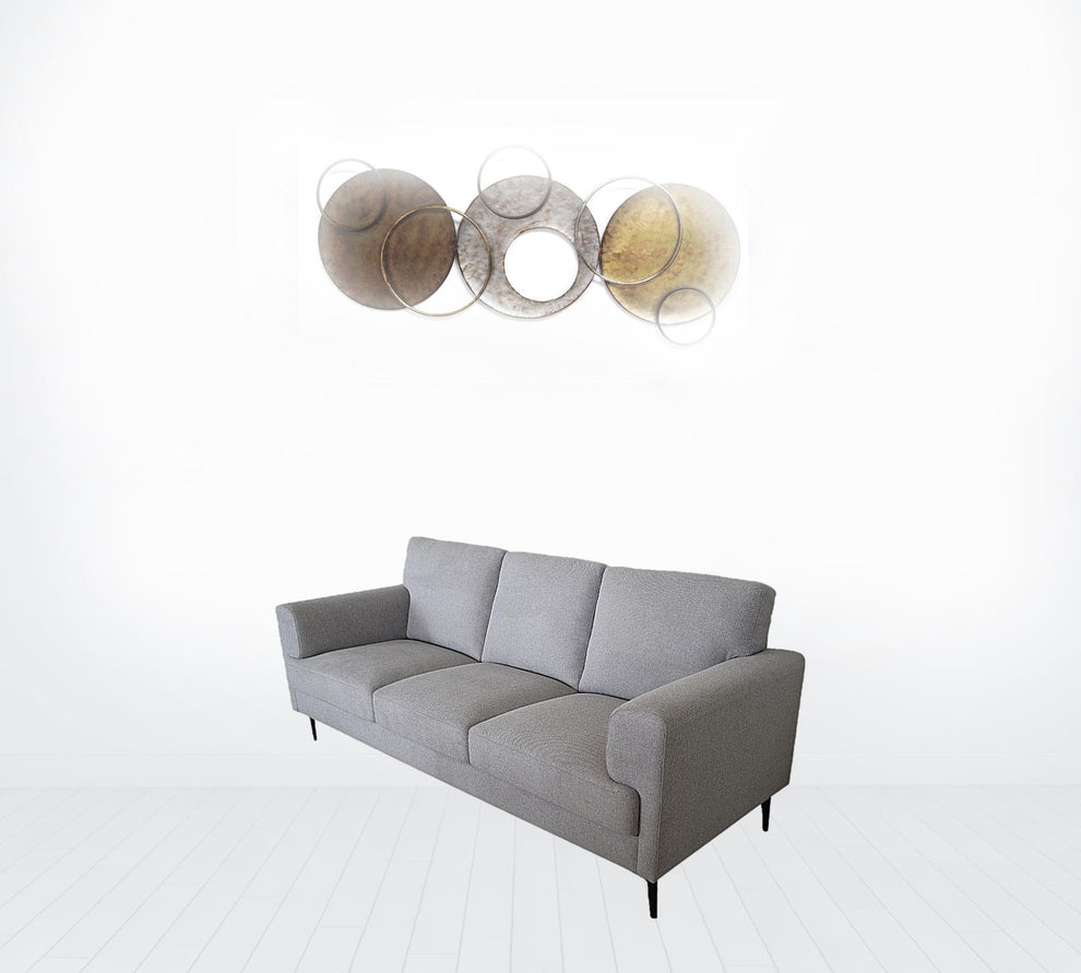 84" Light Gray Linen And Black Sofa By Homeroots | Sofas | Modishstore - 2