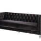 89" Black Velvet Sofa With Two Toss Pillows By Homeroots