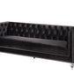 89" Black Velvet Sofa With Two Toss Pillows By Homeroots | Sofas | Modishstore