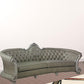 113" Vintage Bone Faux Leather And White Sofa With Seven Toss Pillows By Homeroots