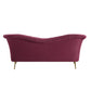 80" Red Velvet And Gold Sofa By Homeroots