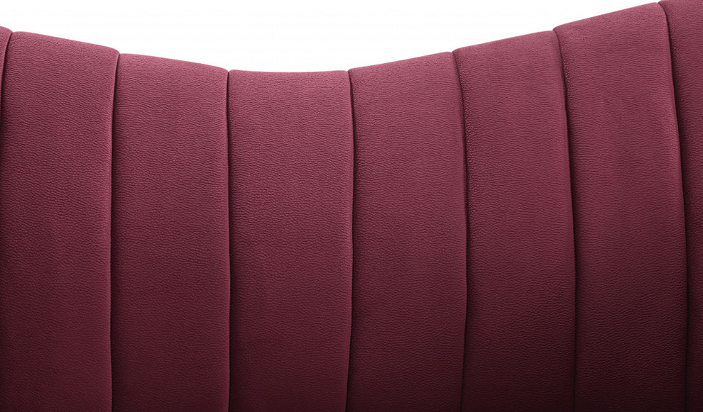 80" Red Velvet And Gold Sofa By Homeroots | Sofas | Modishstore - 8