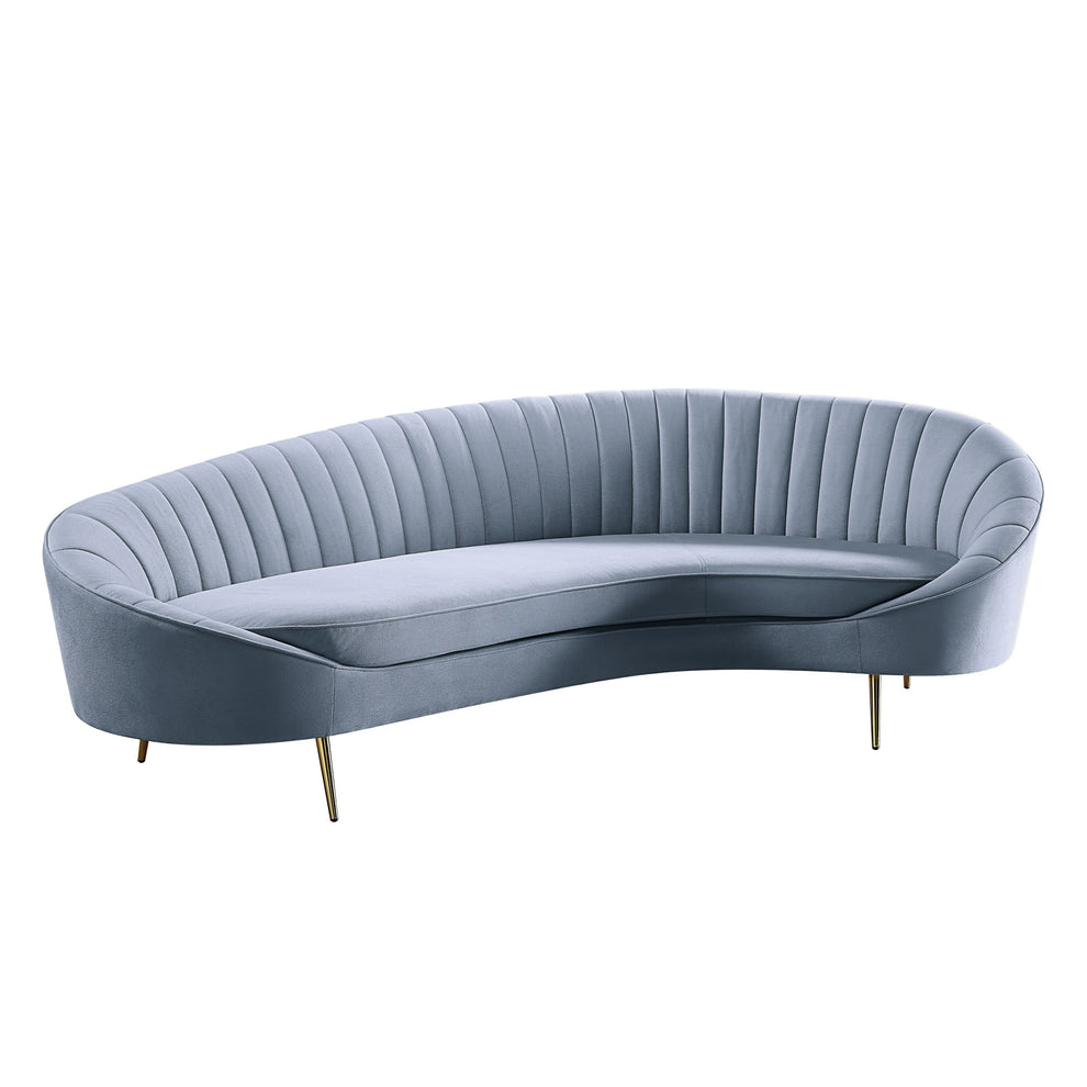 103" Light Gray Velvet And Gold Sofa By Homeroots | Sofas | Modishstore - 2