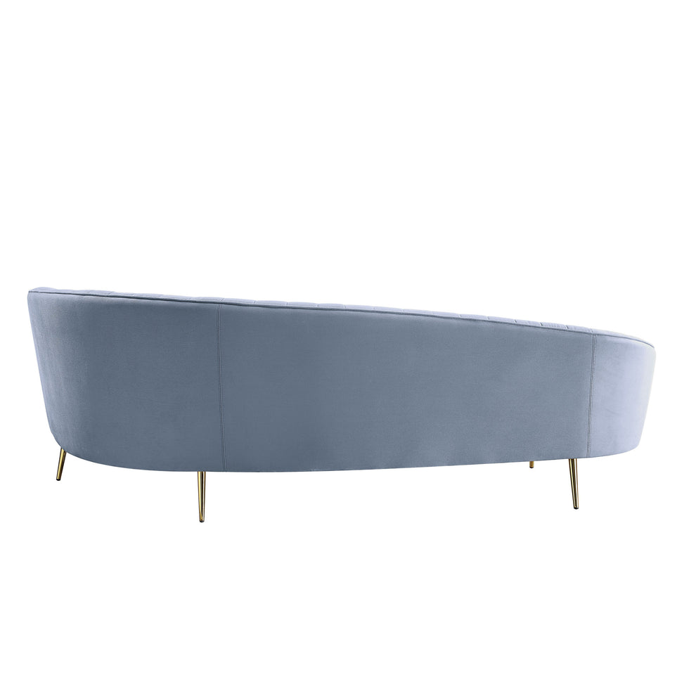 103" Light Gray Velvet And Gold Sofa By Homeroots | Sofas | Modishstore - 4
