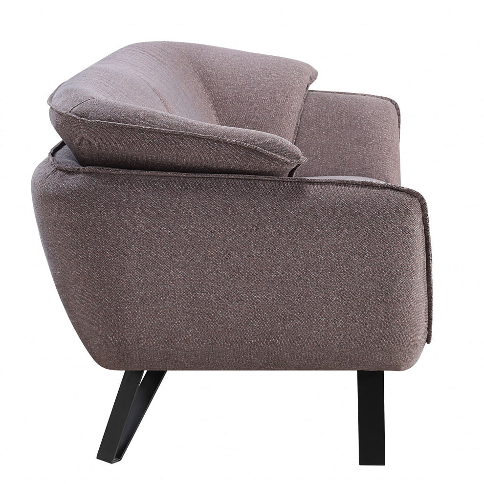 78" Gray Linen And Black Sofa By Homeroots | Sofas | Modishstore - 3
