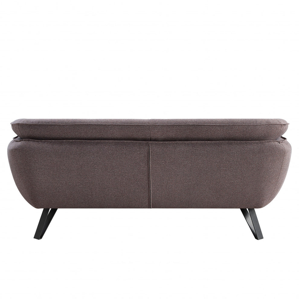 78" Gray Linen And Black Sofa By Homeroots | Sofas | Modishstore - 4