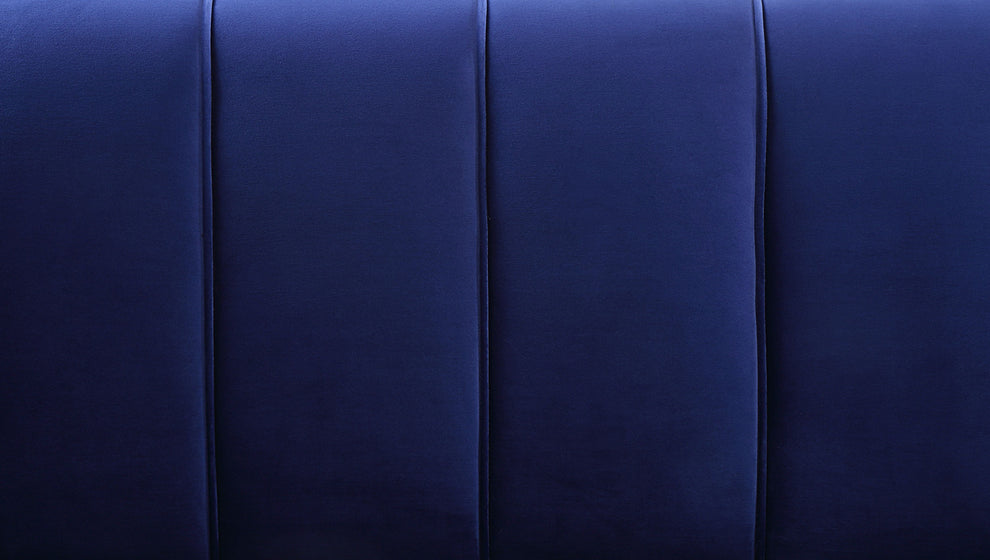 78" Blue Velvet And Gold Sofa By Homeroots | Sofas | Modishstore - 7