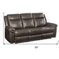 89" Brown Leatheraire And Black Usb Sofa By Homeroots