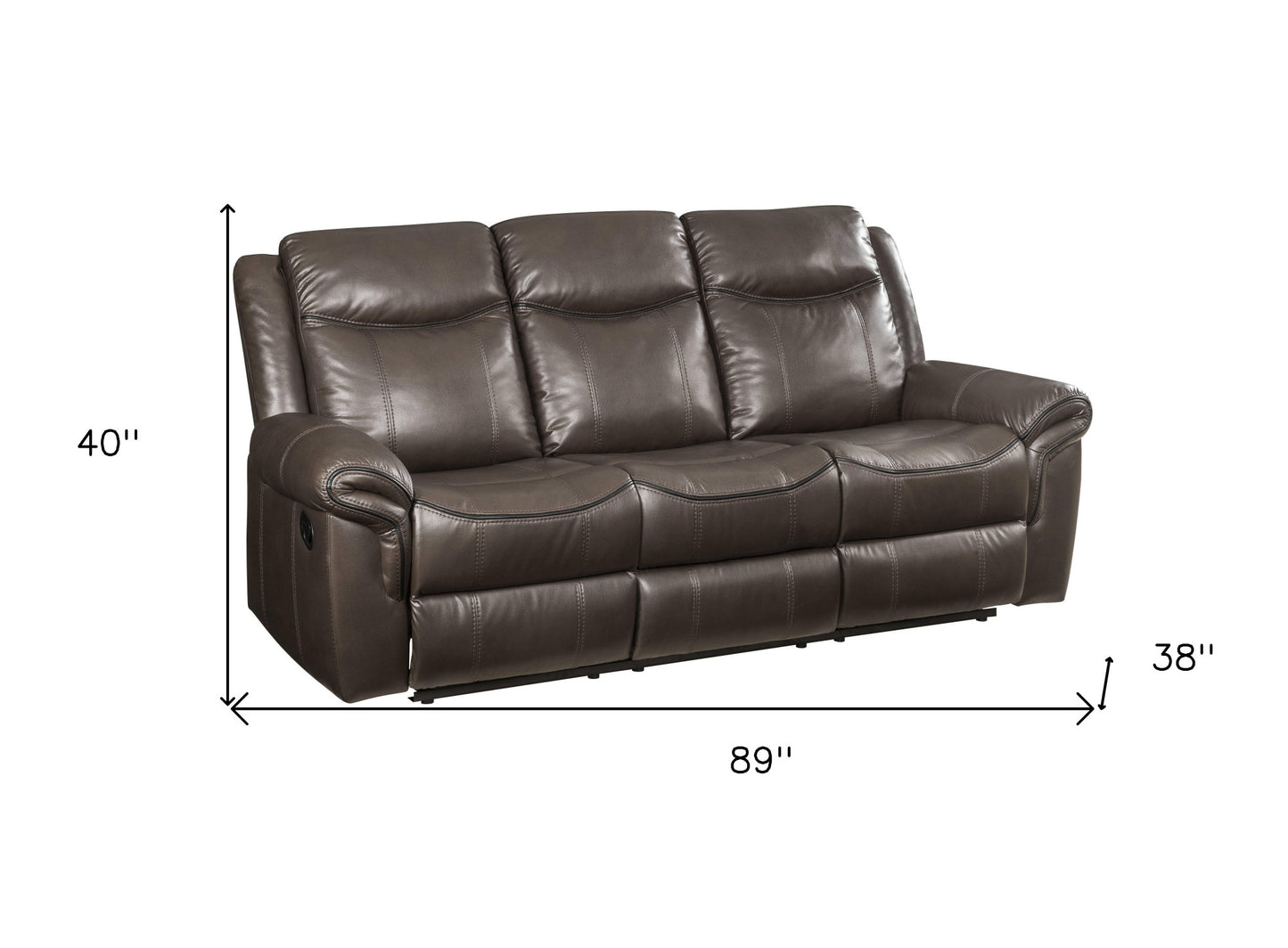 89" Brown Leatheraire And Black Usb Sofa By Homeroots | Sofas | Modishstore - 5