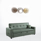 82" Green Velvet And Black Sleeper Sofa With Two Toss Pillows By Homeroots | Sofas | Modishstore - 2