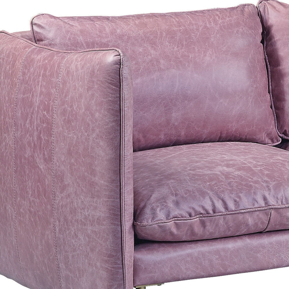 91" Wisteria Top Grain Leather And Black Sofa By Homeroots | Sofas | Modishstore - 4
