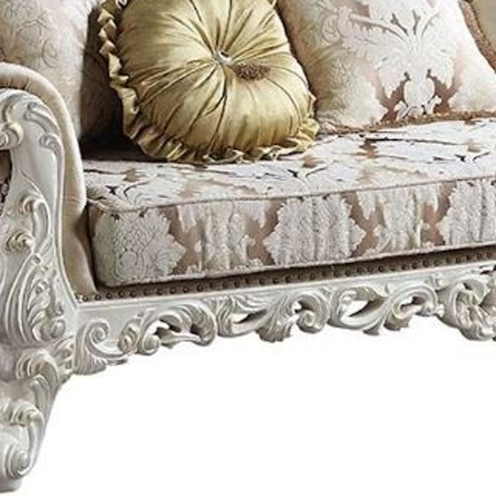 97" Fabric Polyester And White Sofa With Seven Toss Pillows By Homeroots | Sofas | Modishstore - 4