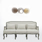 76" Cream Linen And Brown Sofa By Homeroots