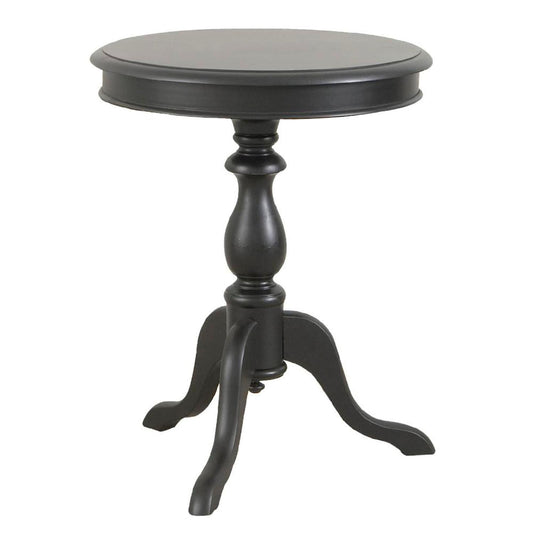 25" Black Manufactured Wood Round End Table By Homeroots | End Tables | Modishstore