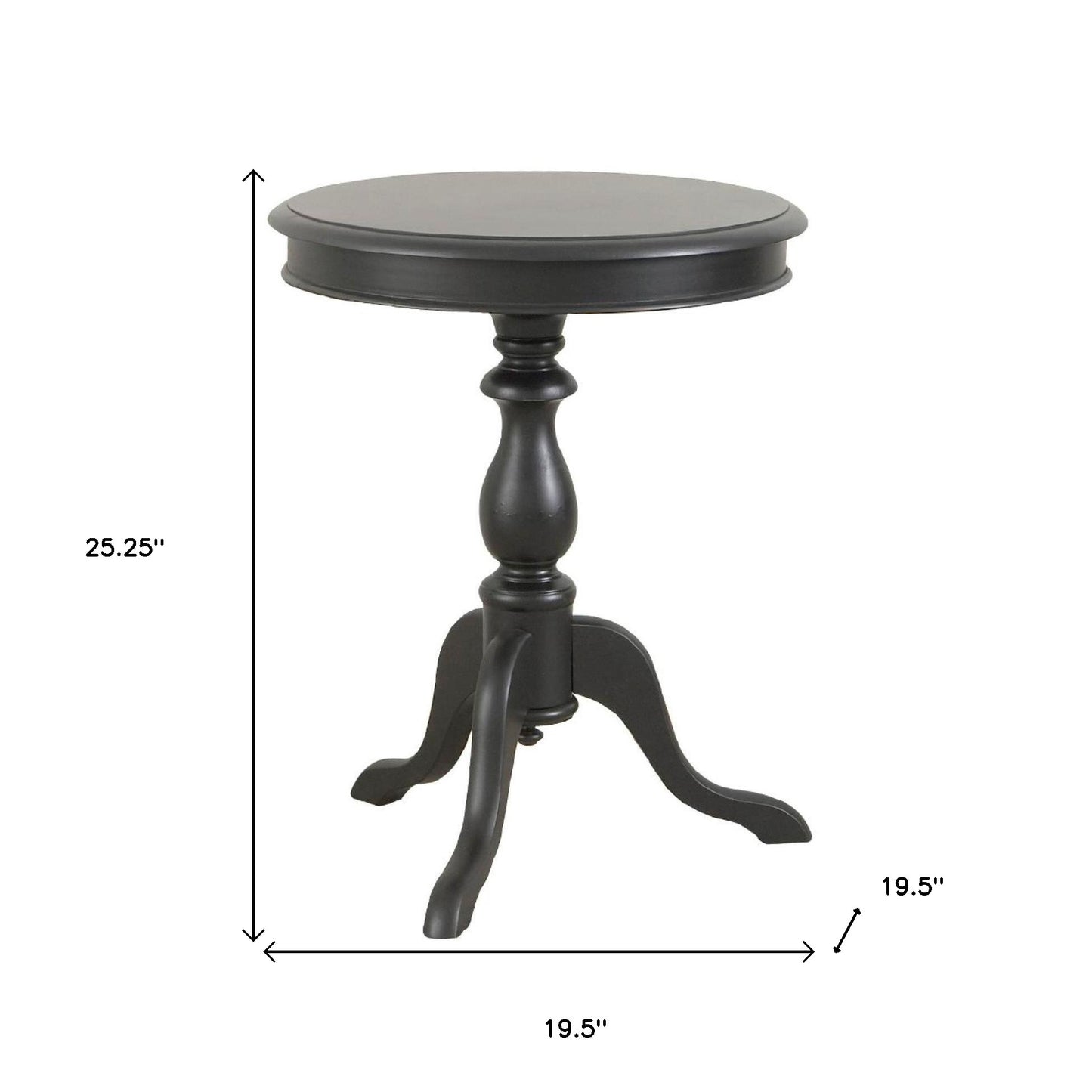 25" Black Manufactured Wood Round End Table By Homeroots | End Tables | Modishstore - 5