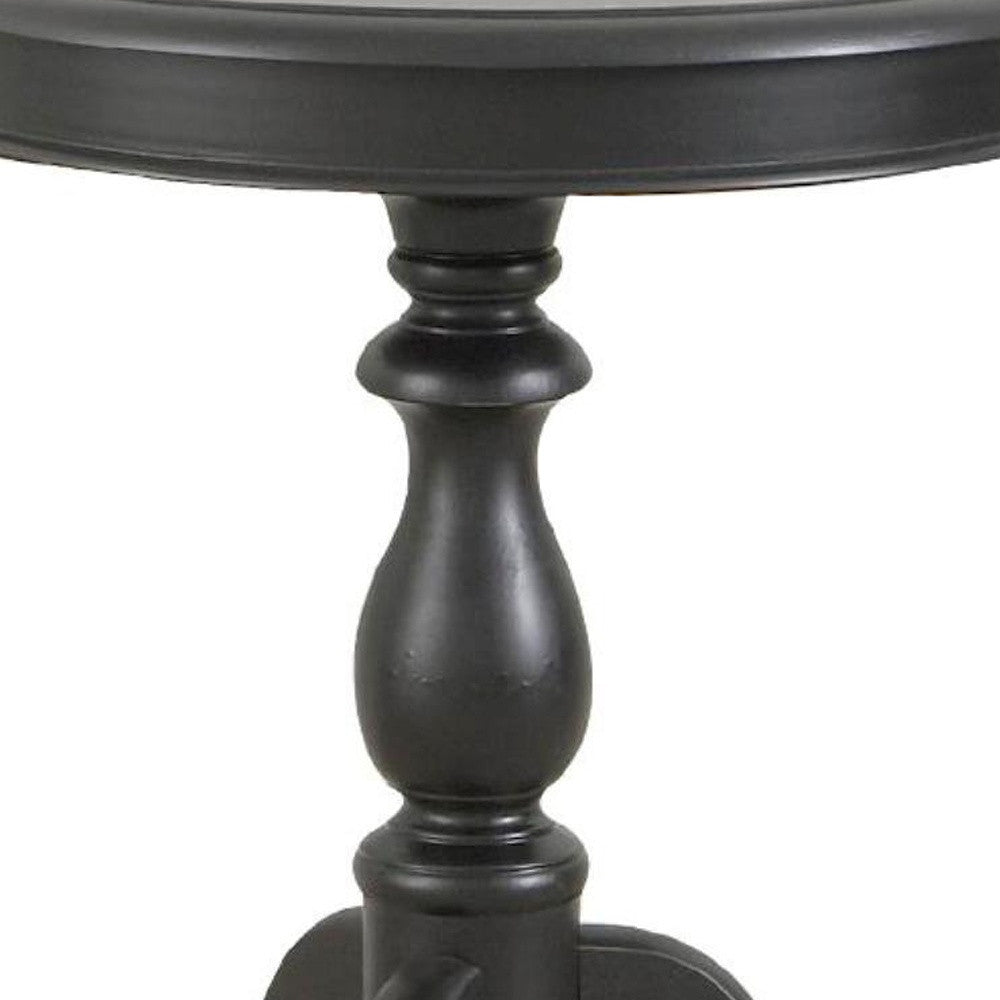 25" Black Manufactured Wood Round End Table By Homeroots | End Tables | Modishstore - 3