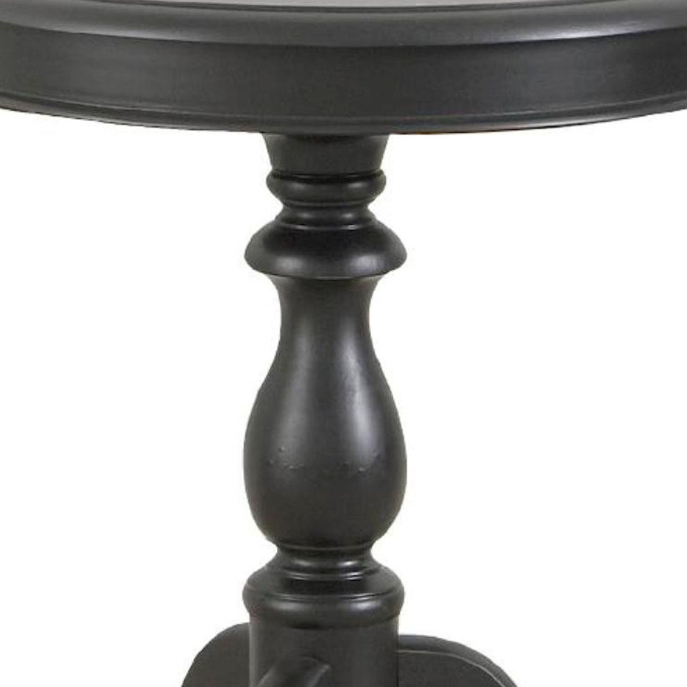 25" Black Manufactured Wood Round End Table By Homeroots | End Tables | Modishstore - 3
