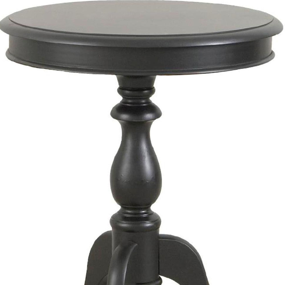 25" Black Manufactured Wood Round End Table By Homeroots
