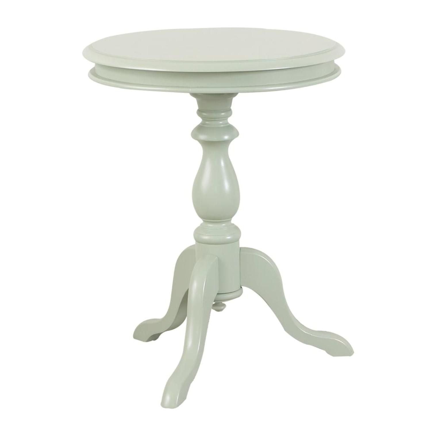25" Antique Ivory Manufactured Wood Round End Table By Homeroots | End Tables | Modishstore