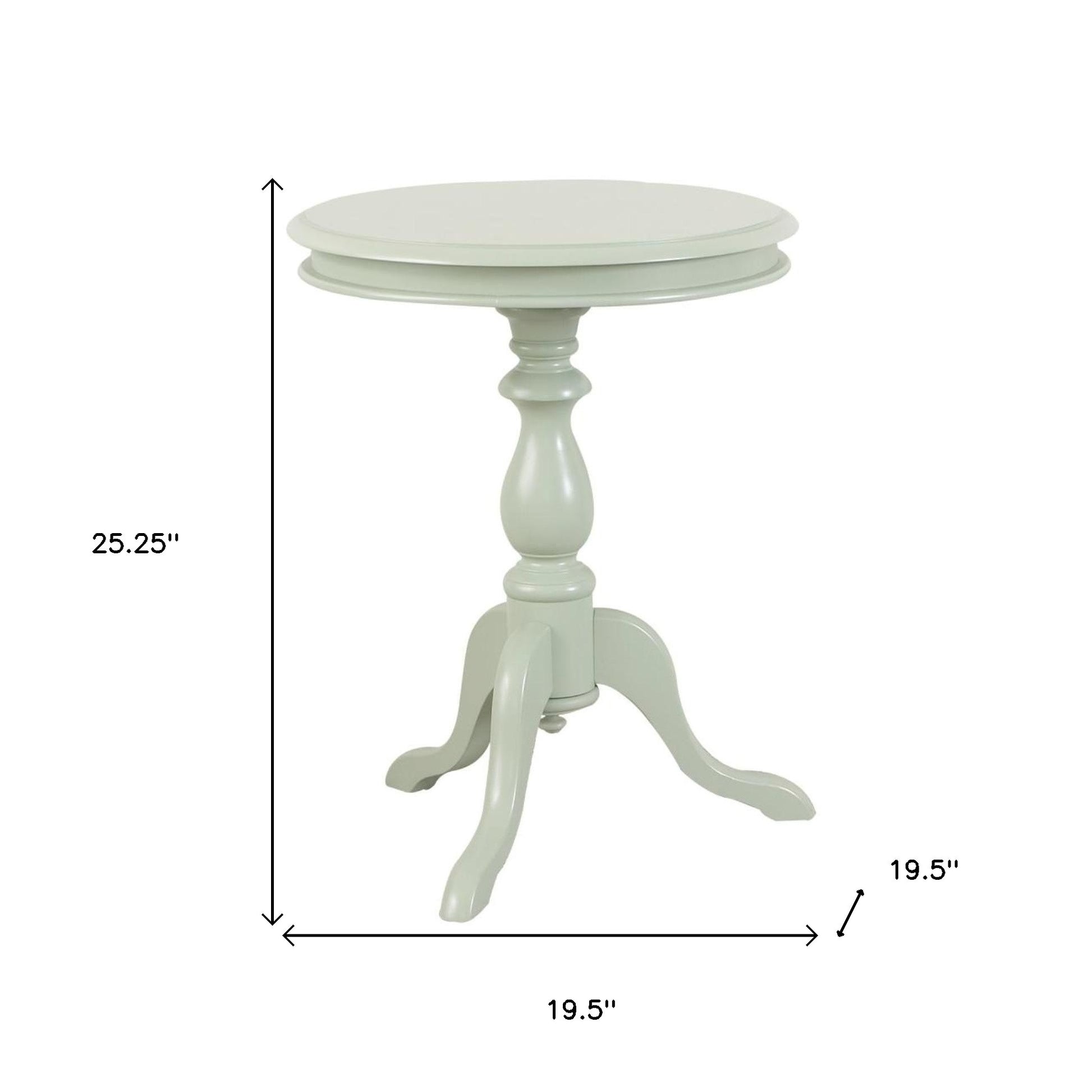 25" Antique Ivory Manufactured Wood Round End Table By Homeroots | End Tables | Modishstore - 5