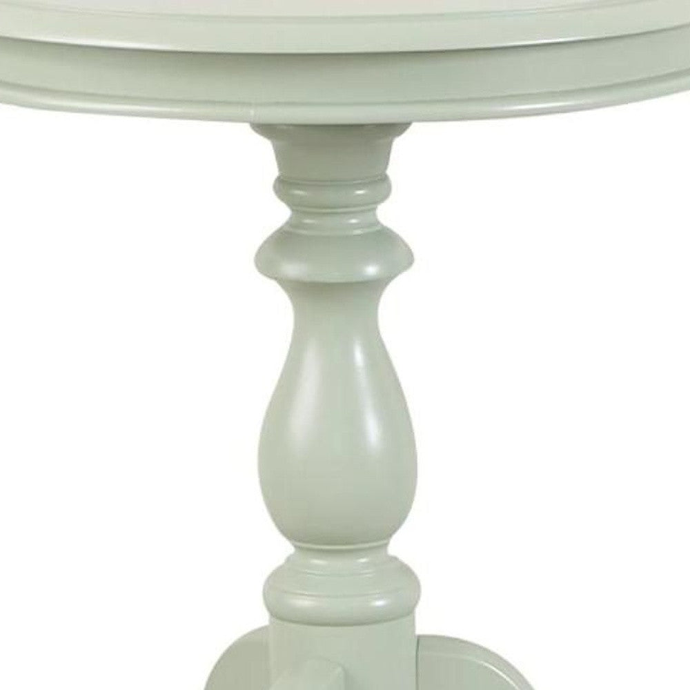 25" Antique Ivory Manufactured Wood Round End Table By Homeroots | End Tables | Modishstore - 3
