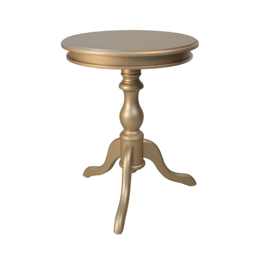 25" Champagne Manufactured Wood Round End Table By Homeroots