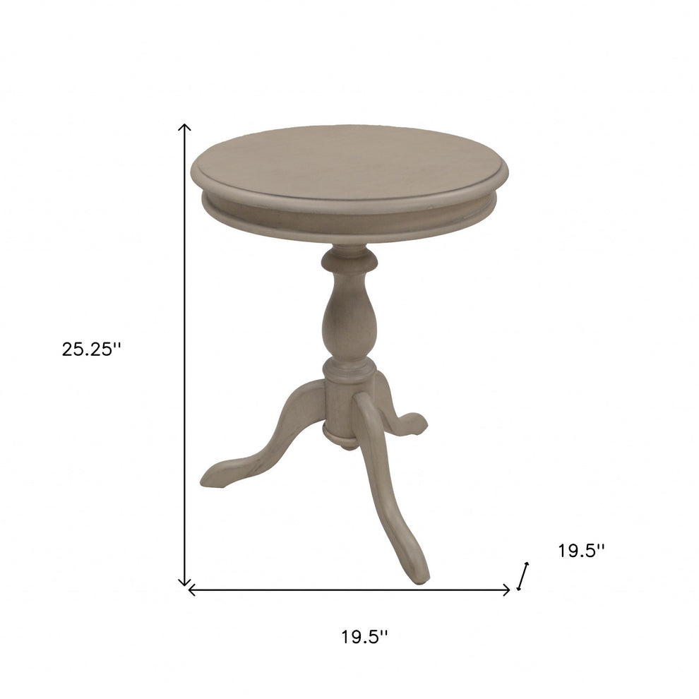 25" Taupe Gray Manufactured Wood Round End Table By Homeroots | End Tables | Modishstore - 5