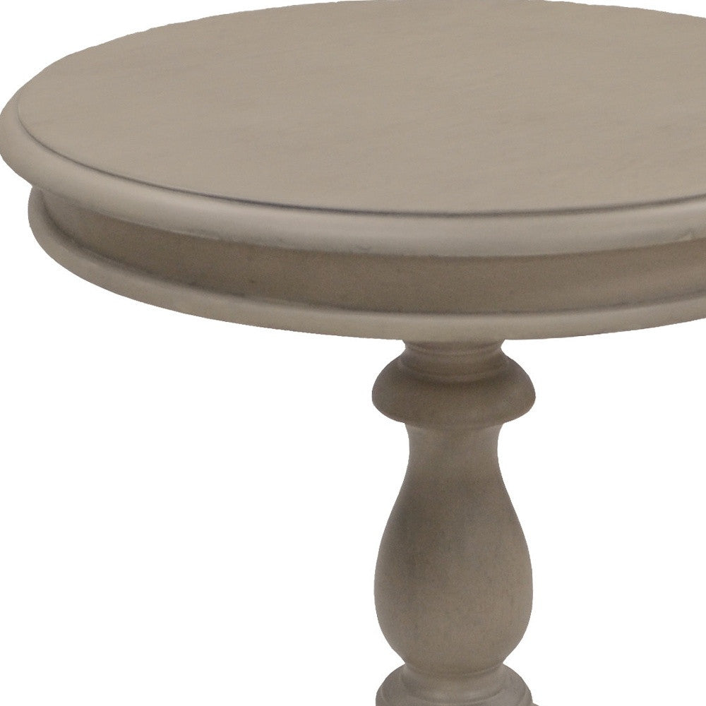 25" Taupe Gray Manufactured Wood Round End Table By Homeroots | End Tables | Modishstore - 3