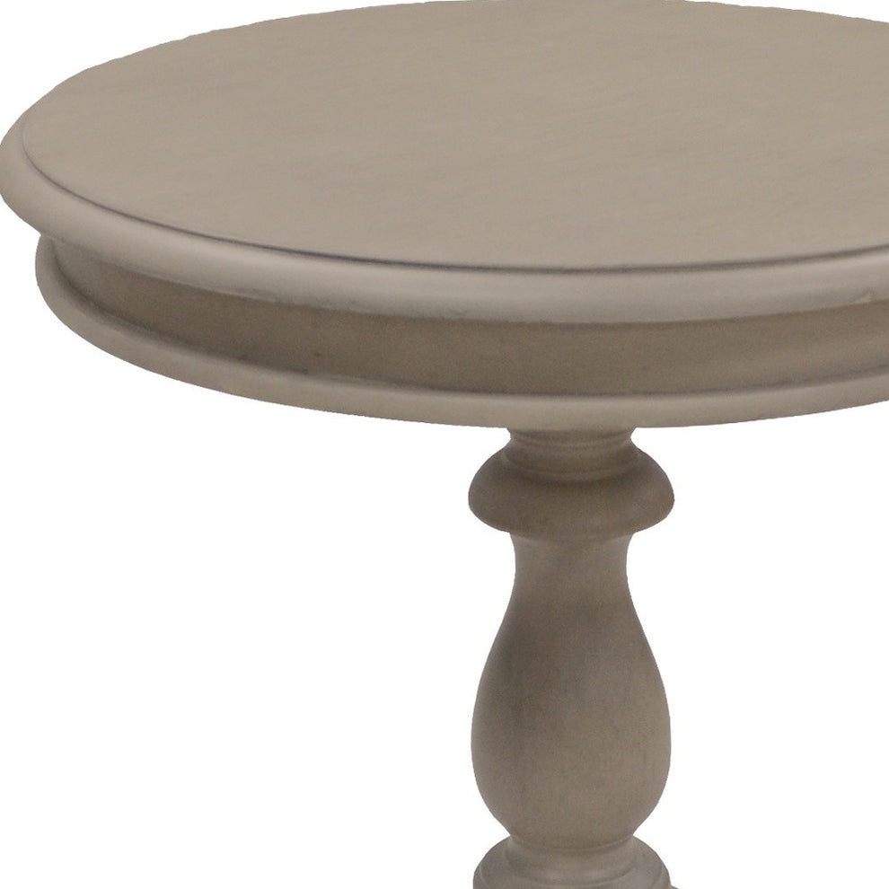 25" Taupe Gray Manufactured Wood Round End Table By Homeroots | End Tables | Modishstore - 3