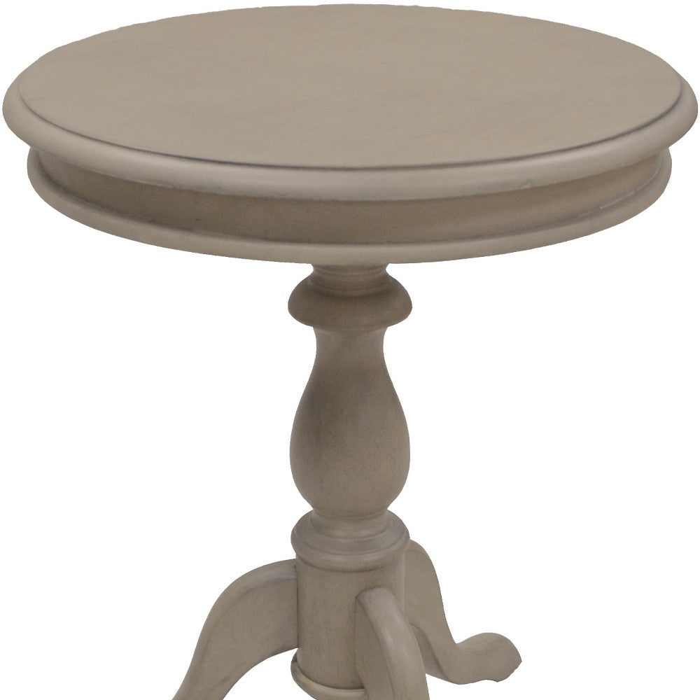 25" Taupe Gray Manufactured Wood Round End Table By Homeroots | End Tables | Modishstore - 4
