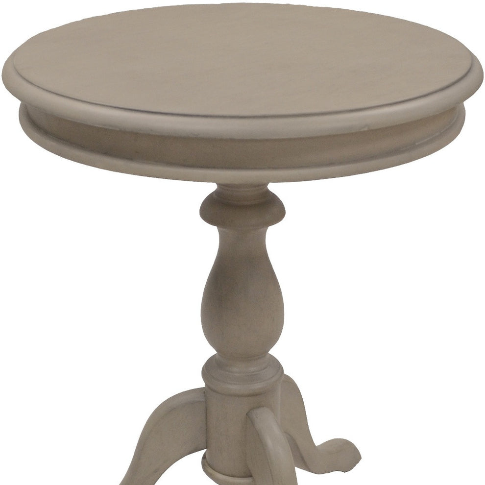 25" Taupe Gray Manufactured Wood Round End Table By Homeroots | End Tables | Modishstore - 4