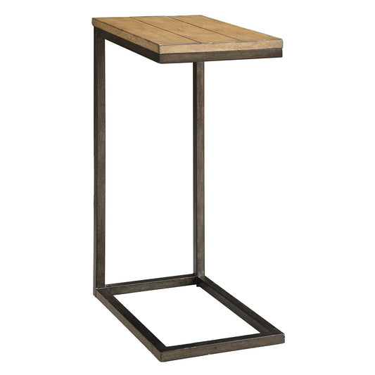 25" Black And Oak Solid Wood Rectangular End Table By Homeroots | End Tables | Modishstore