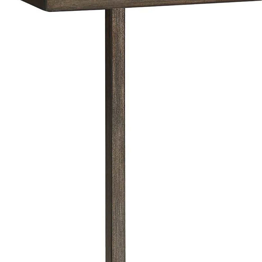 25" Black And Oak Solid Wood Rectangular End Table By Homeroots | End Tables | Modishstore - 3