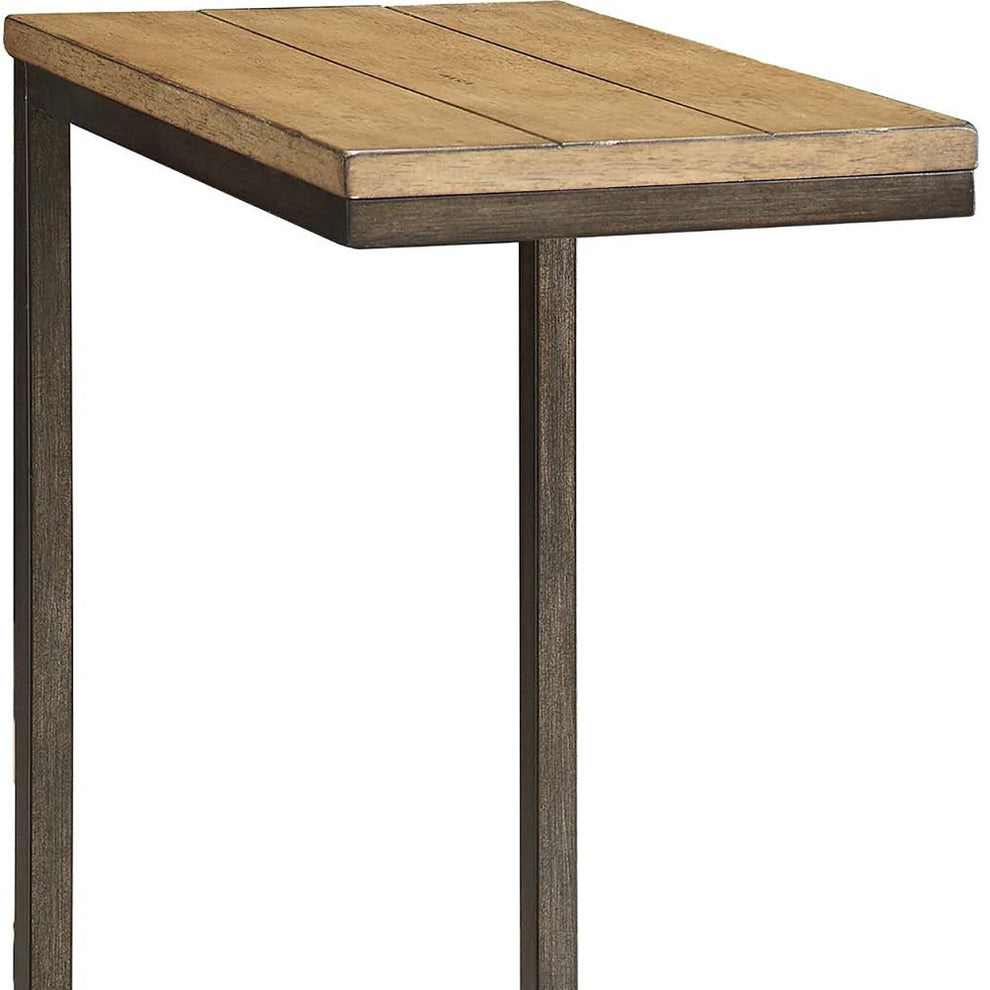 25" Black And Oak Solid Wood Rectangular End Table By Homeroots | End Tables | Modishstore - 4