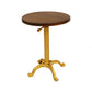 22" Gold And Elm Solid Wood Round End Table By Homeroots
