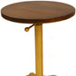 22" Gold And Elm Solid Wood Round End Table By Homeroots