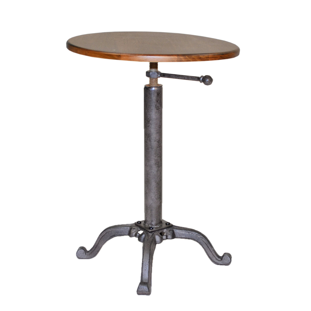 22" Industrial And Chestnut Solid Wood Round End Table By Homeroots | End Tables | Modishstore