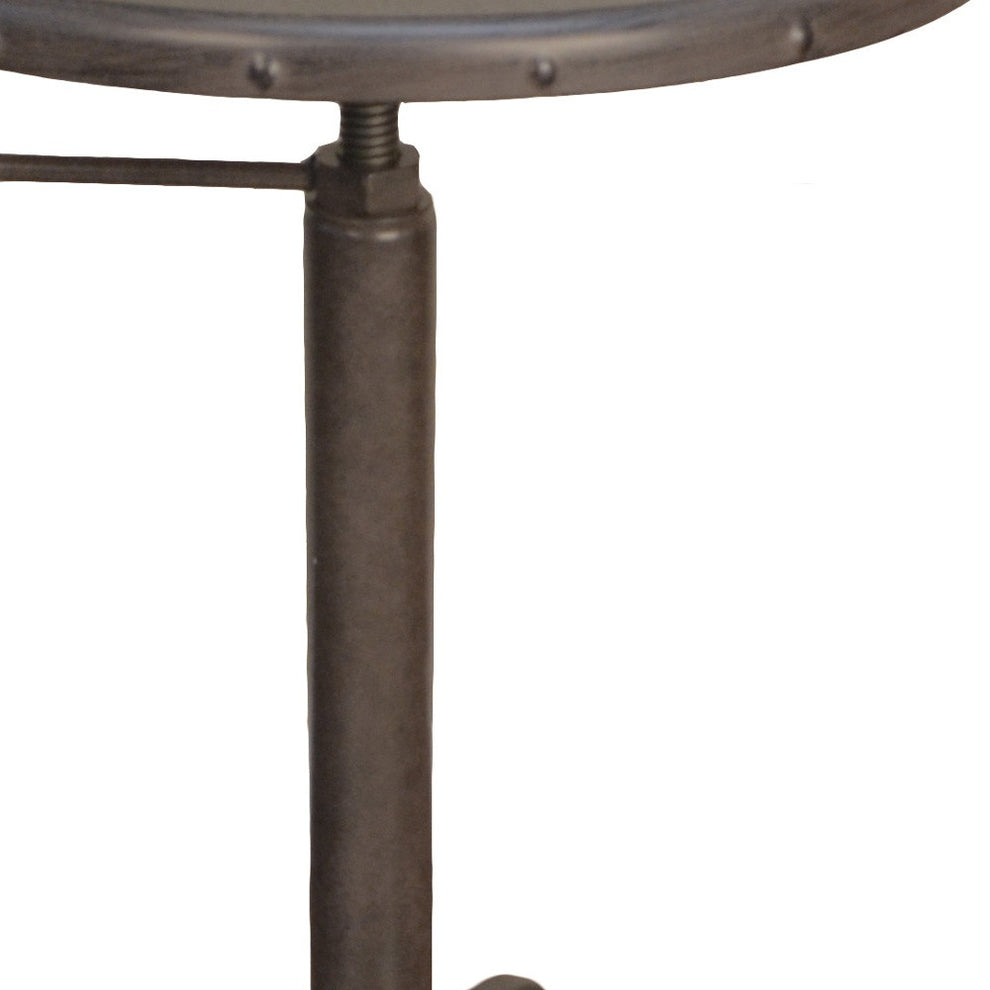 22" Industrial And Inustrial Iron Round End Table By Homeroots | End Tables | Modishstore - 3